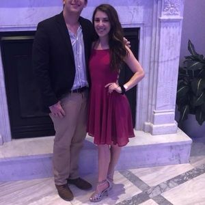 Good Deeds Magenta Lace Up Dress